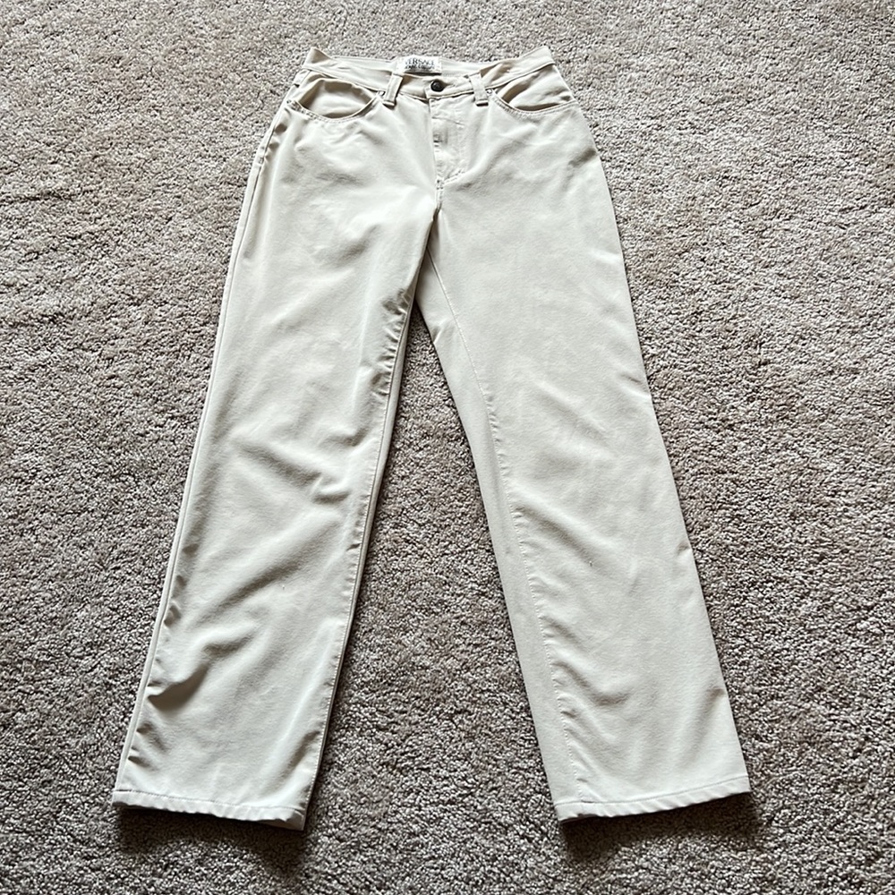 Versace Jeans Couture Ecru Vintage High Waisted Stretchy Straight Leg Jeans